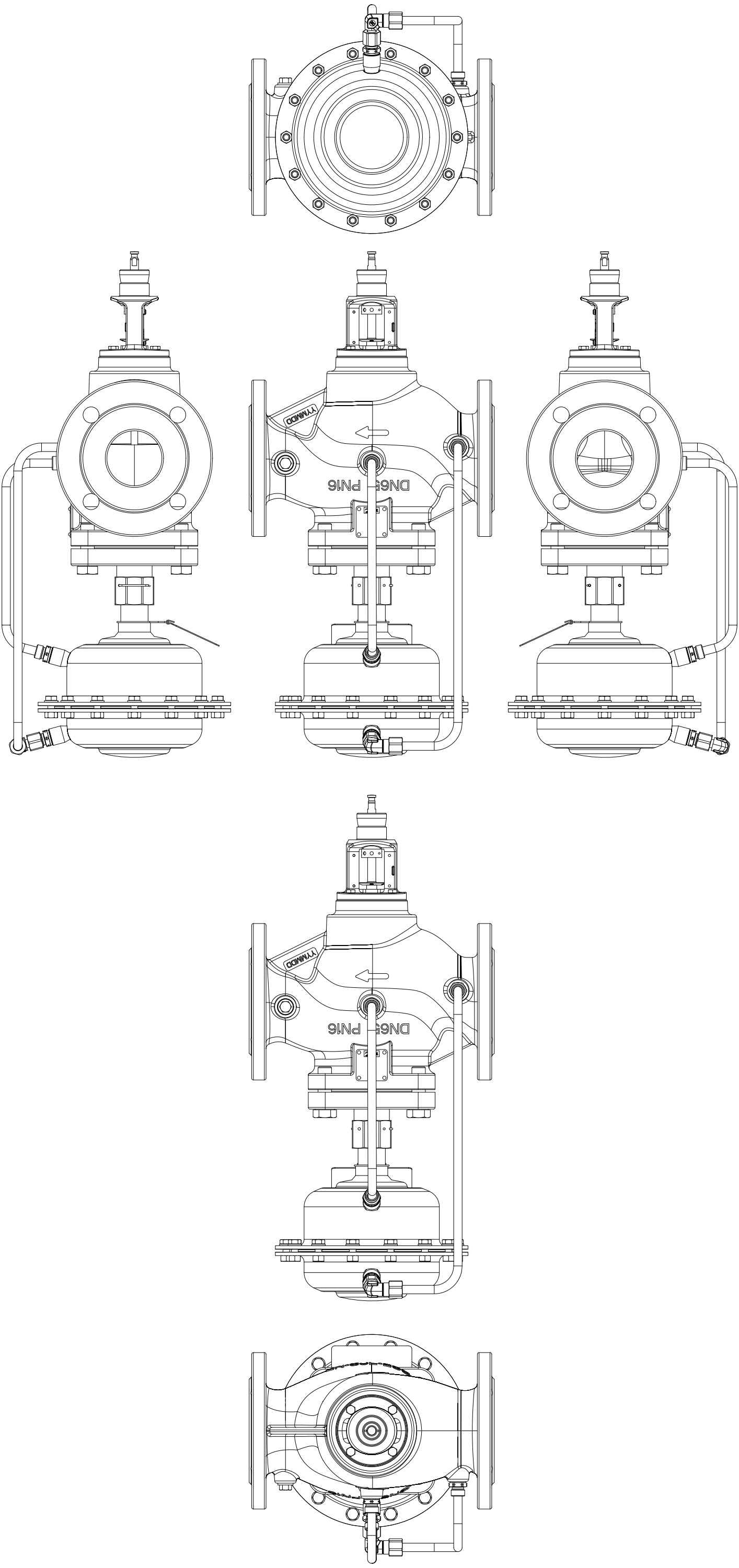 AFQM 2, PN 25, DN 65, Flow rate [m³/h]: 5.6 - 28, Flange, Mounting ...
