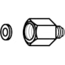 Brytare, tillbehör, REDUKTIONSMUTTER 3/8R INVX1/4F