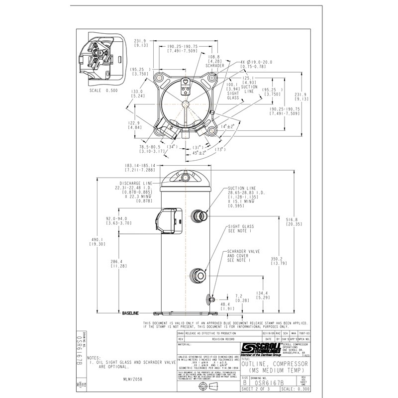 2D pdf single MLZ058 MLM058 C9 | MLZ — герметичные спиральные компрессоры | официальный сайт Danfoss Россия
