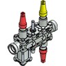 Bloco de válvulas, ICF 20-6-1RA, 32 mm, Con. padrão: ASME B 16.11