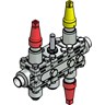밸브 스테이션, ICF 20-6-3RA, 25 mm, 연결표준: ASME B 36.10M SCHEDULE 80