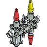 Bloco de válvulas, ICF 20-6-1RA, 20 mm, Con. padrão: ASME B 16.11