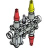 Bloco de válvulas, ICF 20-6-1RA, 25 mm, Con. padrão: ASME B 16.11
