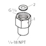 Accessoires de contacteurs, RACCORD ADAPTATEUR G3/8 X 1/4-18NPT