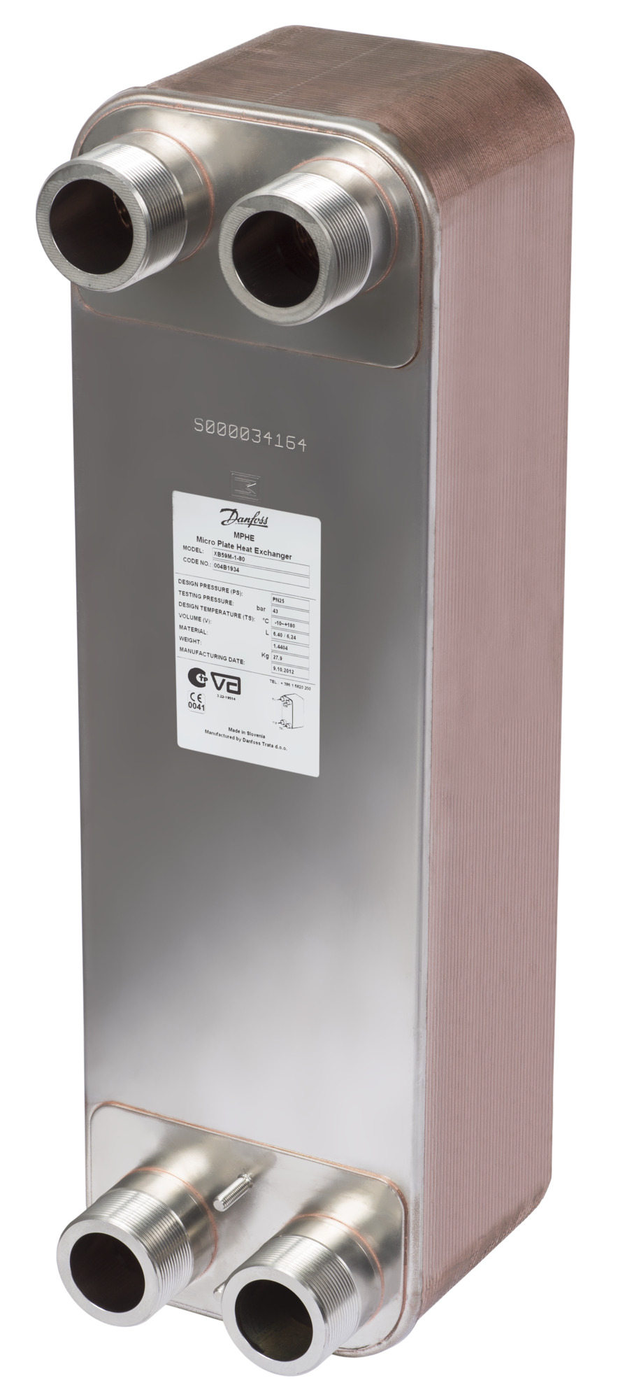 Lutowany wymiennik płytowy Danfoss XB59