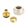 Złączki zaciskowe do rur plastikowych PEX, G 3/4", 15x2.5, Niklowany Złączki zaciskowe do rur plastikowych PEX, G 3/4", 15x2.5, Niklowany